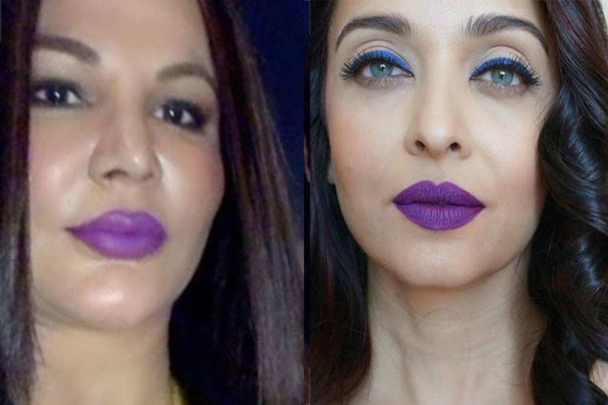 Rakhi Sawant takes on Aishwarya Rai Bachchan in wearing purple lipstick!  See item girl go crazy on her Dubai Tour | India.com