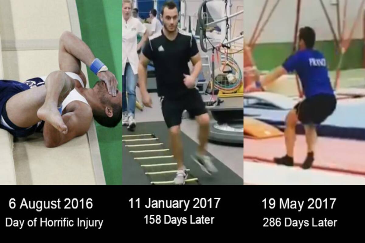 Remember Samir Ait Said Who Suffered Horrific Leg Injury At Rio Olympics 2016 Watch French Gymnast S Recovery In This Inspirational Video India Com