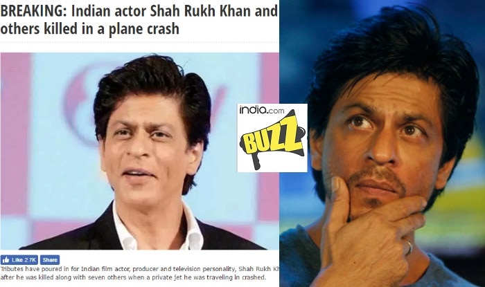 Shah Rukh Khan Dead? Shocking Death Hoax of SRK being killed in a plane crash in Paris goes viral