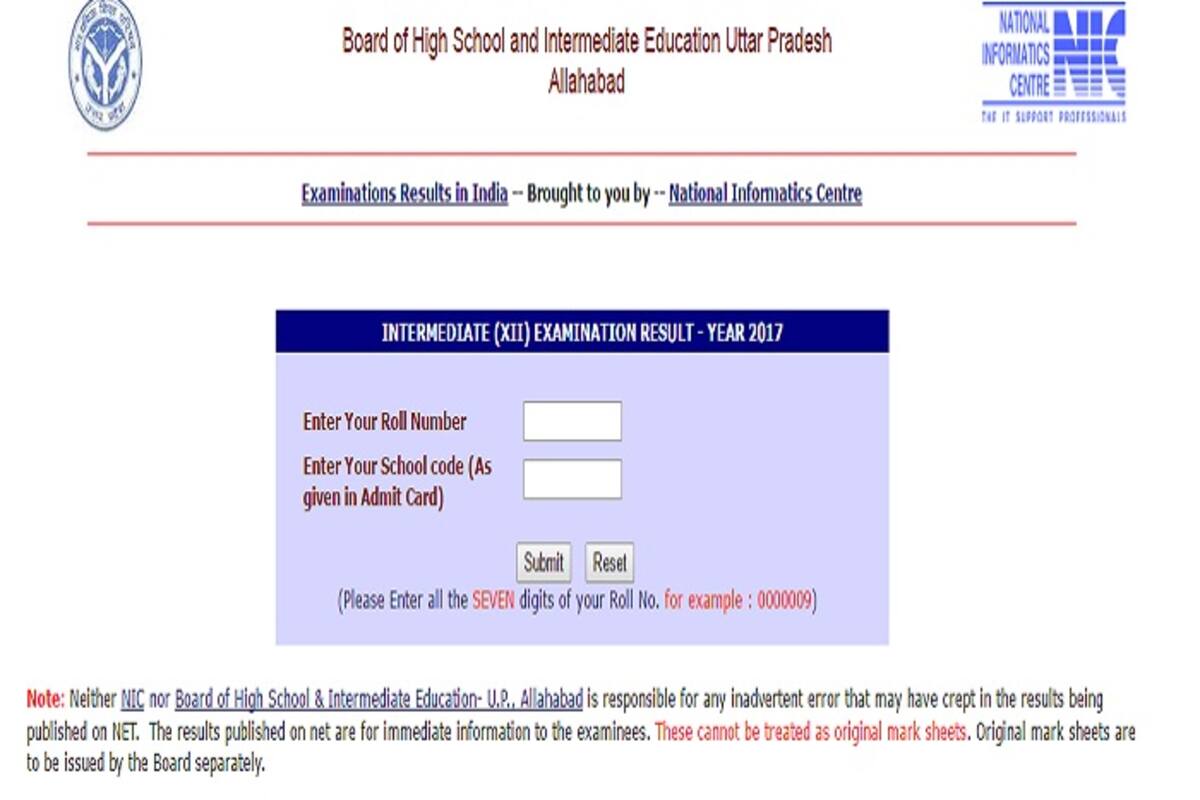 Up Board 12th Results 2017 Declared Now Check Results At Official Website Upresults Nic In Upmsp Edu In And Results Gov In India Com