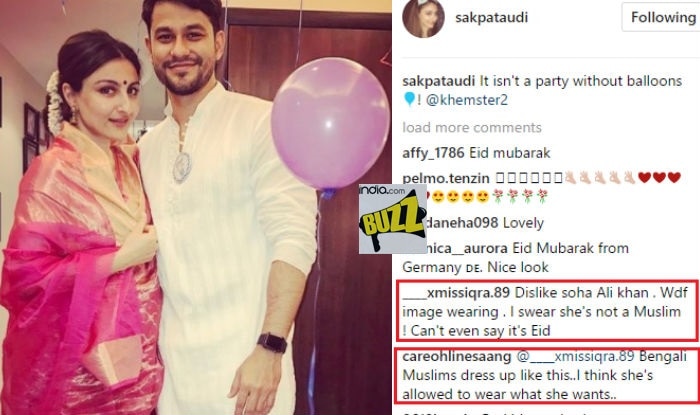 Soha Ali Khan wore a saree for her baby shower, told she is ‘Not Muslim ...