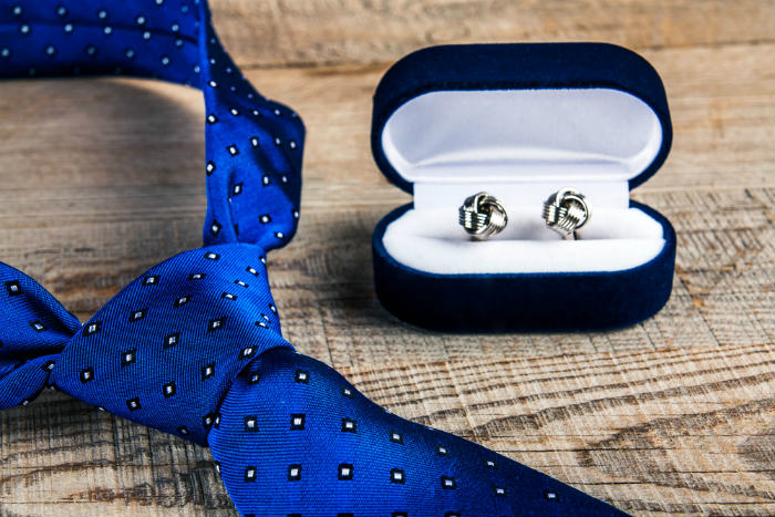 tie and cufflinks
