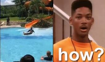 This guy's water slide landing stunt is unbelievable, baffled Twitterati  comes up with funny reactions (Watch Video) 