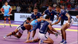 Dabang Delhi K.C vs Jaipur Pink Panthers PKL 5: Delhi Beat Jaipur 30-26 Dabang Delhi K.C vs Jaipur Pink Panthers PKL 5: Delhi Beat Jaipur 30-26