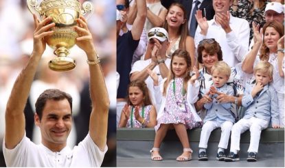 Roger Federer S Twin Sons And Daughters Score Love All Overshadows Dad S Historic Wimbledon 2017 Win With Cuteness See Pictures India Com