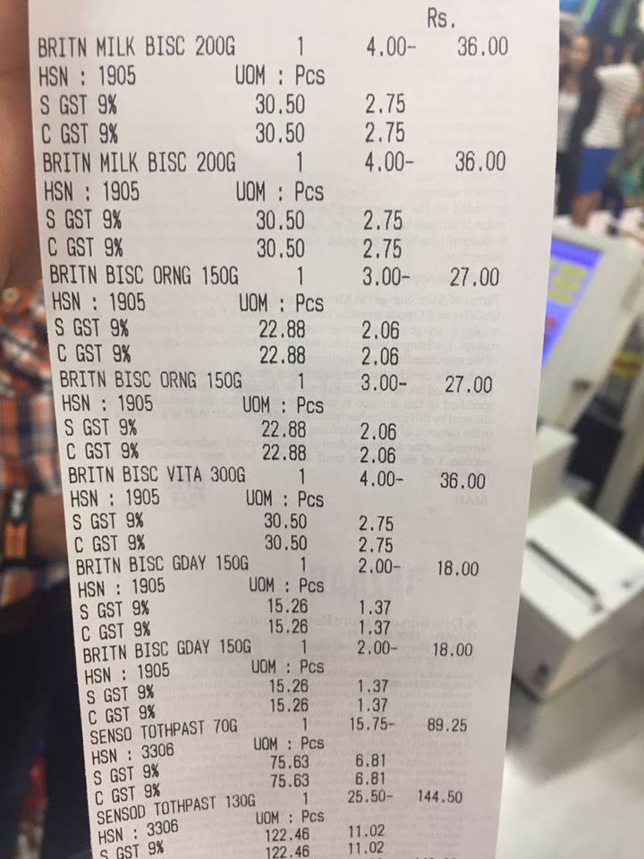 GST Launched, Here is The First Bill Receipt That Shows SGST And CGST