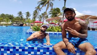 Virat Kohli Enjoys Day Off, Relaxes With KL Rahul in Swimming Pool Virat Kohli Enjoys Day Off, Relaxes With KL Rahul in Swimming Pool