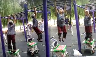 Grandma Swings on Monkey Bar at a Playground and Proves That Age is Just a Number! (Watch Viral Video)