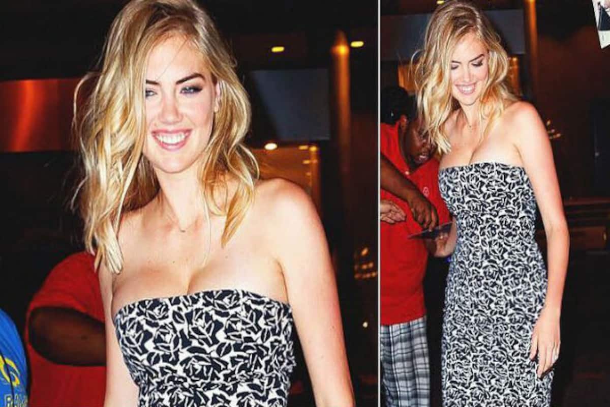 Kate Upton S Hot Strapless Figure Hugging Gown Made Some Waves Last Night India Com