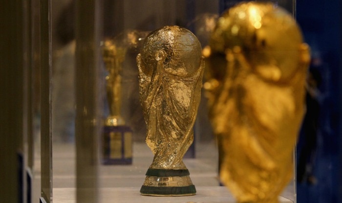 The FIFA World Cup Trophy on display. (Getty Image)