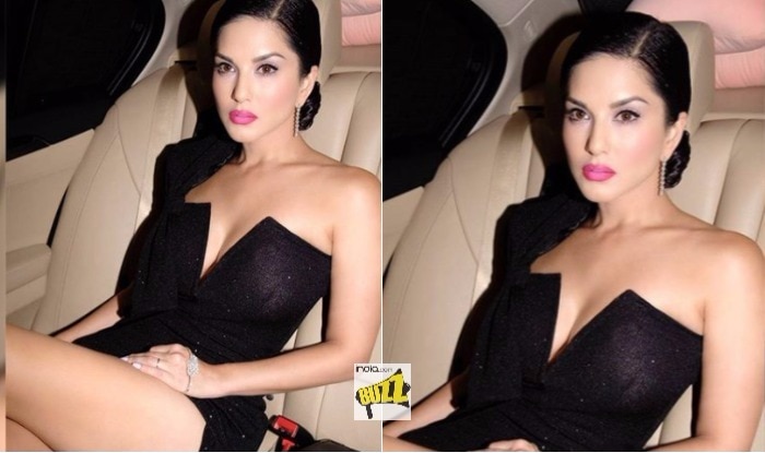 Sunny Leone in Thigh High Slit Sexy Black Gown Sets Temperature Soaring! See Hot Picture India