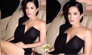Sunny Leone in Thigh High Slit Sexy Black Gown Sets Temperature Soaring!  See Hot Picture | India.com