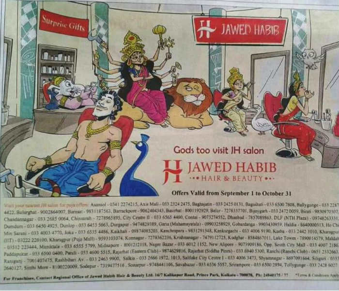Jawed Habib's Durga Puja Ad Joins the List of Most Controversial Print  Advertisements in India 