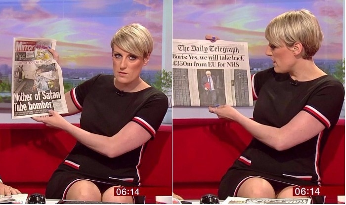 Presenter flashes breasts after wardrobe malfunction on 