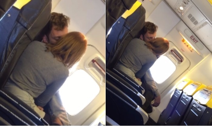 Girl Filmed Giving Boyfriend Handjob on Ryanair Flight Viral Video Shows Female Passenger Caught Doing a Sex Act in Public India image