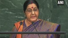EAM Sushma Swaraj addresses the 72nd United Nations General Assembly, Top things to know | LIVE: संयुक्त राष्ट्र महासभा में सुषमा स्वराज का भाषण, जानें सभी बड़ी बातें