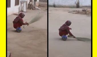 Video of Pakistani Aunty Sweeping the Floor Riding a Hoverboard Gives India a Cleanliness Tip for Swachh Bharat Abhiyan Video of Pakistani Aunty Sweeping the Floor Riding a Hoverboard Gives India a Cleanliness Tip for Swachh Bharat Abhiyan