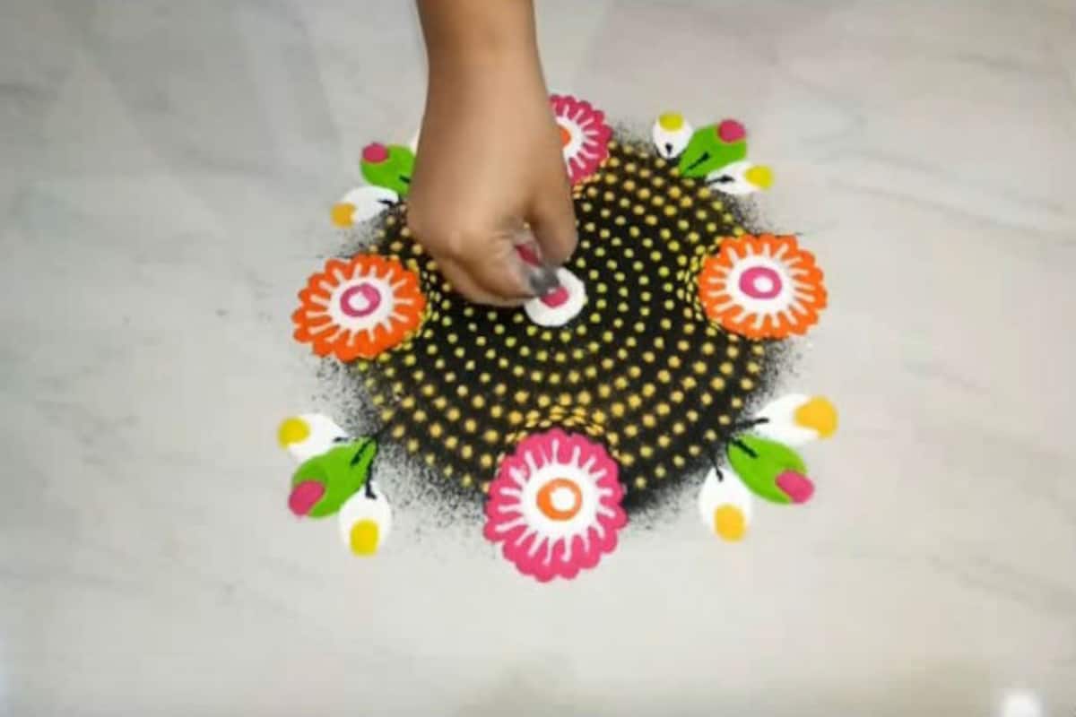 Diwali Rangoli Design: How to Make Colorful Diwali Rangoli Using ...