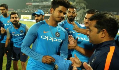 Debutante Shryeas Iyer gets his India cap