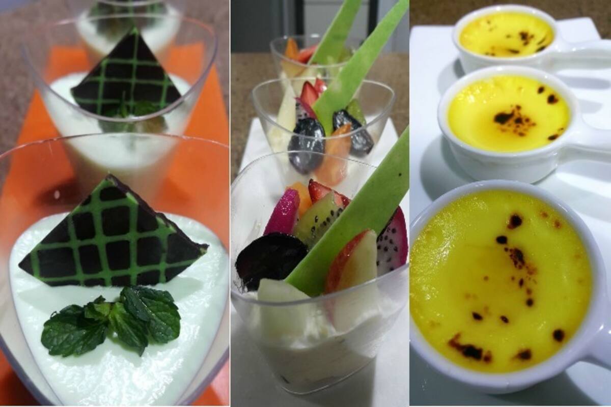 Low Calorie Desserts How To Make Lemon Creme Brulee Mint Pannacotta Fresh Fruit Triffle And Apple Enchiladas India Com