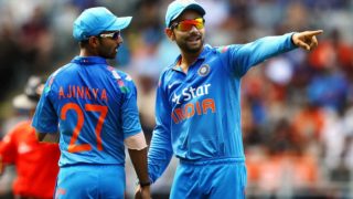 Ajinkya Rahane is the strong contender for the fourth position in World Cup says Virat Kohli | कोहली बोले वर्ल्ड कप में चौथे नंबर के लिये मजबूत दावेदार हैं रहाणे Ajinkya Rahane is the strong contender for the fourth position in World Cup says Virat Kohli | कोहली बोले वर्ल्ड कप में चौथे नंबर के लिये मजबूत दावेदार हैं रहाणे