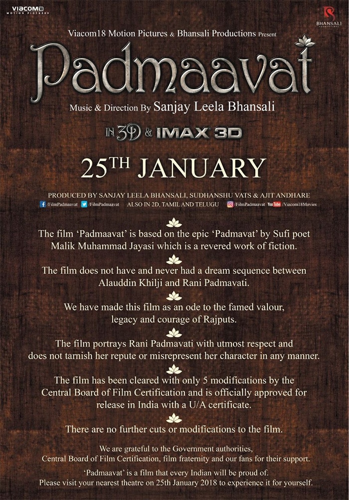 Padmaavat clarifications 