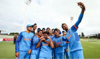 Sachin Tendulkar Virender Sehwag Wish India U19 Team For Clinching The World Cup India Com