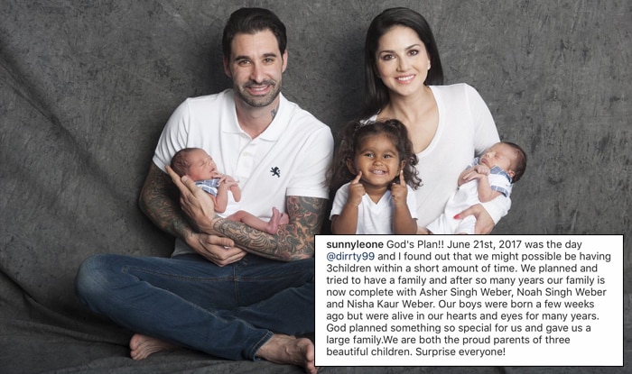 Sunny Leone Announces The Arrival Of Her Twins – Asher Singh Weber And