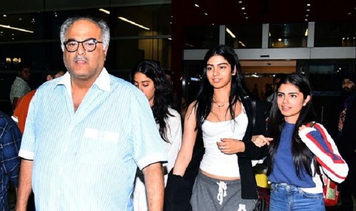 Janhvi Kapoor, Khushi Kapoor, Boney Kapoor In Delhi To Receive Late ...