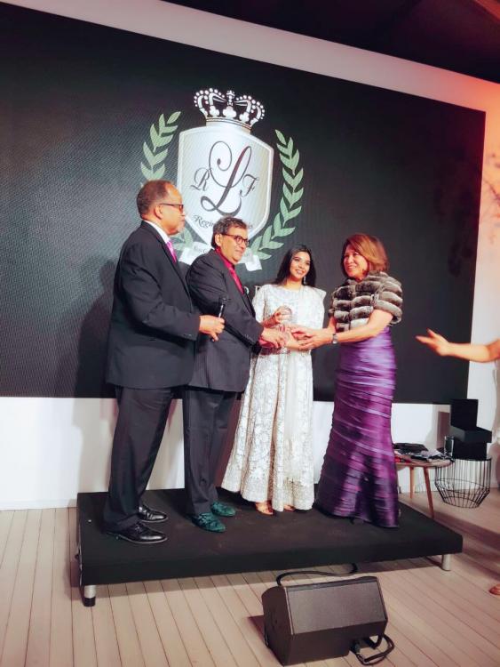 Subhash Ghai receiving award Sridevi's award at cannes