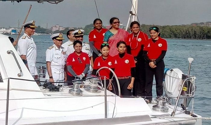 INS Tarini With All-Women Crew Returns To Goa After Circumnavigating ...