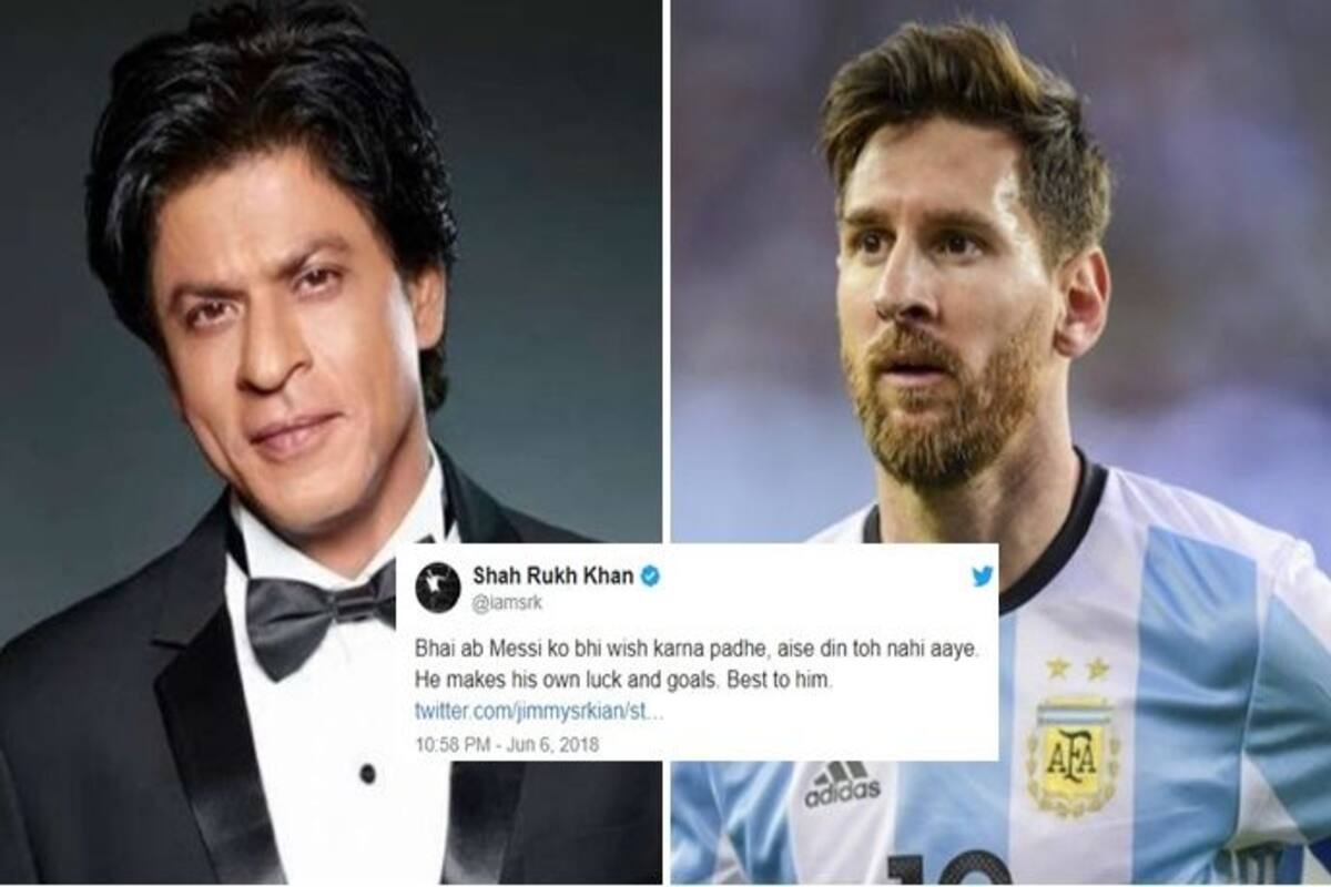 Fifa World Cup 2018 Shah Rukh Khan S Quirky Reply To Fan Who Asked Him To Pray For Lionel Messi India Com