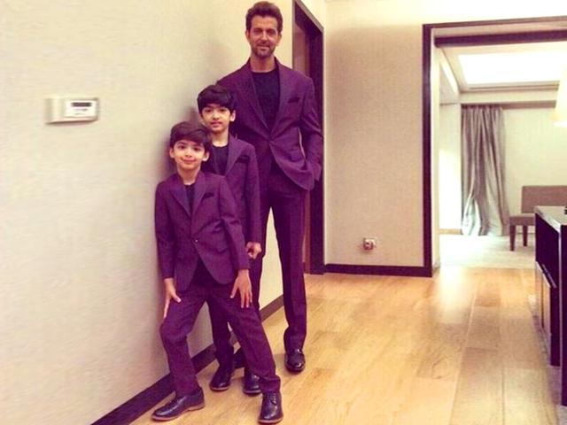 Hrithik Roshan with his two sons
