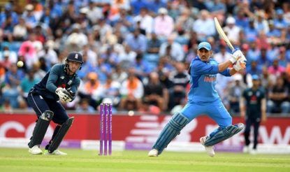 MS Dhoni in action during 3rd ODI between England and India at Headingley_Getty