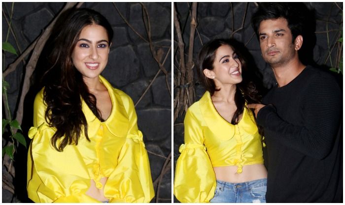Sara Ali Khan Looks Gorgeous in Bright Yellow Satin Top, Ripped Jeans ...