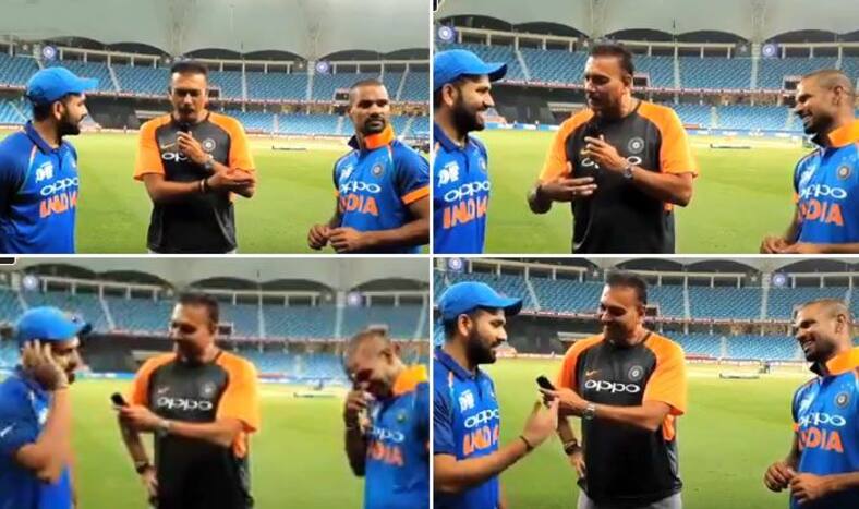 Asia Cup 2018 Super Four: Head Coach Ravi Shastri Turns Presenter, Does Rendezvous With Centurions Rohit Sharma, Shikhar Dhawan After Win Over Pakistan -- WATCH
