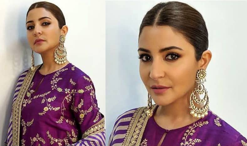 Anushka Sharma Looks Like a Royalty in a Purple Sabyasachi Suit While ...
