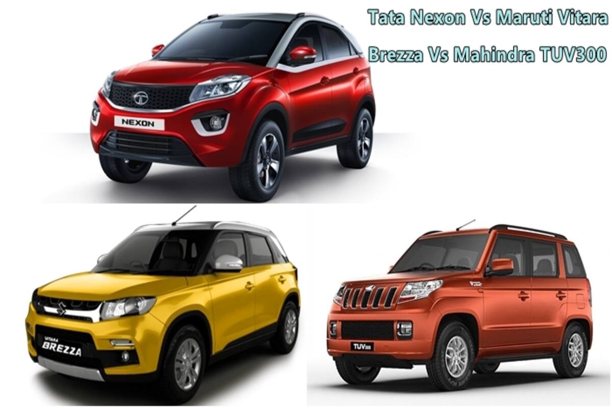 Tata Nexon Vs Maruti Vitara Brezza Vs Mahindra TUV300: Price, Design, Specs  – Comparison