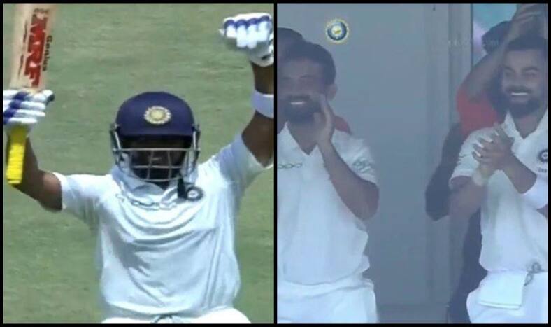 India vs West Indies 1st Test Day 1 Rajkot: Virat Kohli, Ajinkya Rahane's Priceless Reaction After Prithvi Shaw Becomes Youngest Opener to Score Century on Debut is Unmissable -- WATCH