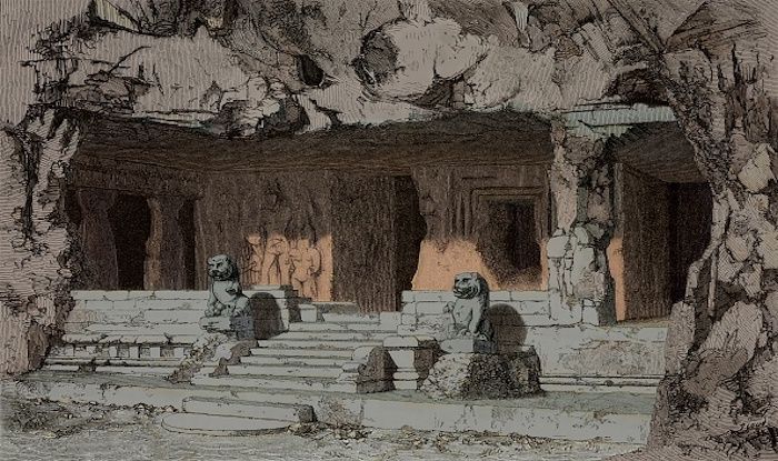 A portion of Elephanta Drawing by Indranil Mukherjee  Saatchi Art