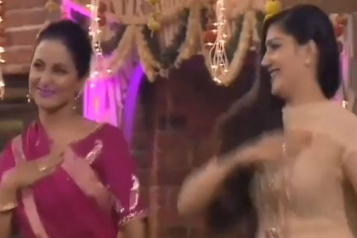 Haryanvi Dancer Sapna Choudhary and Television Hottie Hina Khan Flaunt  Their Desi Thumkas on Teri Aakhya Ka Yo Kajal in This Throwback Video â€“  Watch | India.com