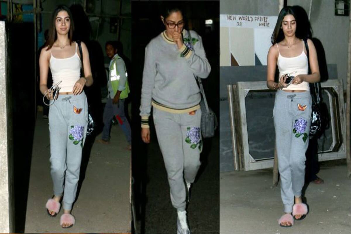 Khushi Kapoor wore a grey sports bra + comfy pink track pants for her day  out in Mumbai