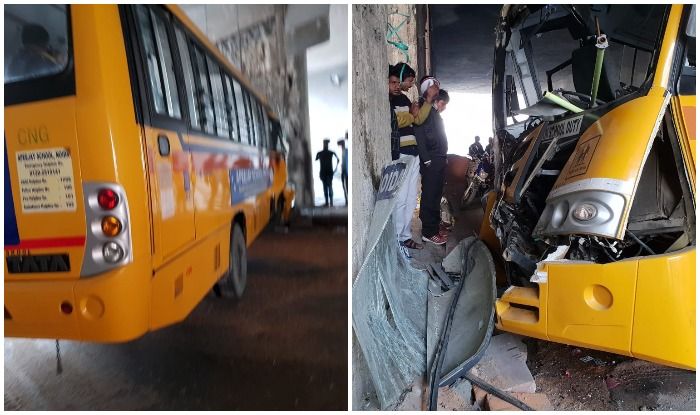 न एड रजन ग ध च क अ डरप स क ख भ स टकर ई स क ल बस 12 छ त र घ यल Noida Students Injured After A School Bus Hit A Divider At Rajnigandha Chowk Underpass Latest News Updates In Hindi At India Com Hindi