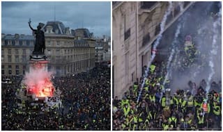 फ्रांस में 'Yellow Vest Protest' जारी, मैक्रों के नीतियों के खिलाफ जुटे कई प्रदर्शनकारी हिरासत में