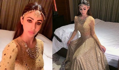 Naagin Actress Mouni Roy Stuns in a Golden Lehenga, Posts Gorgeous Photos  on Instagram | India.com