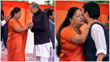 वसुंधरा राजे सिंधिया ज्योतिरादित्य सिंधिया व अशोक गहलोत से इस तरह से मिलीं.