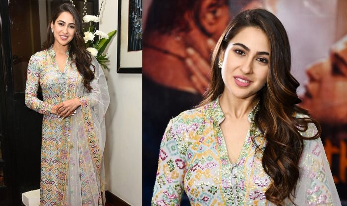 Sara Ali Khan Looks Ethereal in Beaded Suit by Abu Jani-Sandeep Khosla, Promotes Kedarnath With Sushant Singh Rajput in Delhi, See Pictures