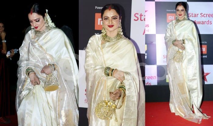 Rekha at the red carpet of Star Screen Awards 2018. Photo Courtesy: Yogen Shah/ India.com