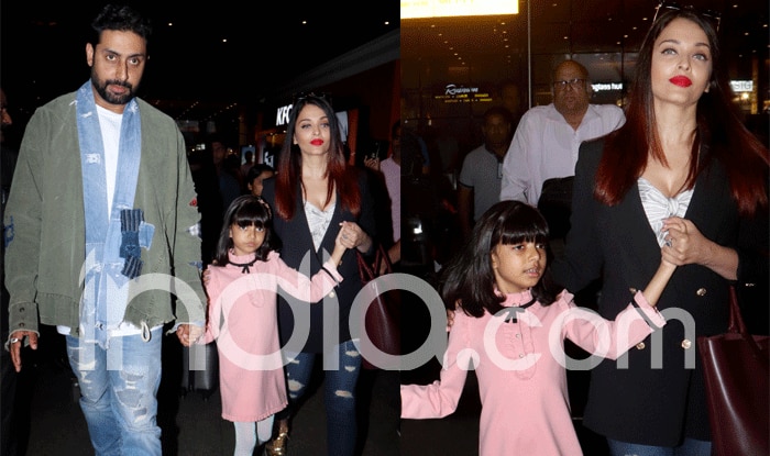 Aishwarya Rai, Abhishek Bachchan and Aaradhya all set for a family trip.  See pics - India Today