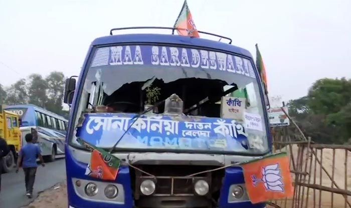West Bengal: Vehicles Parked Near Amit Shah's Rally Venue in East Midnapore Vandalised; BJP Blames TMC, Warns Mamata